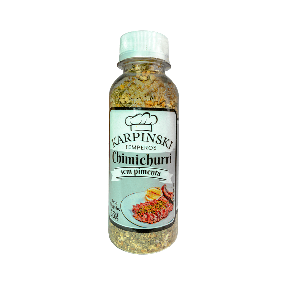 Chimichurri Sem Pimenta Karpinski Temperos Finos, embalagem de 55g