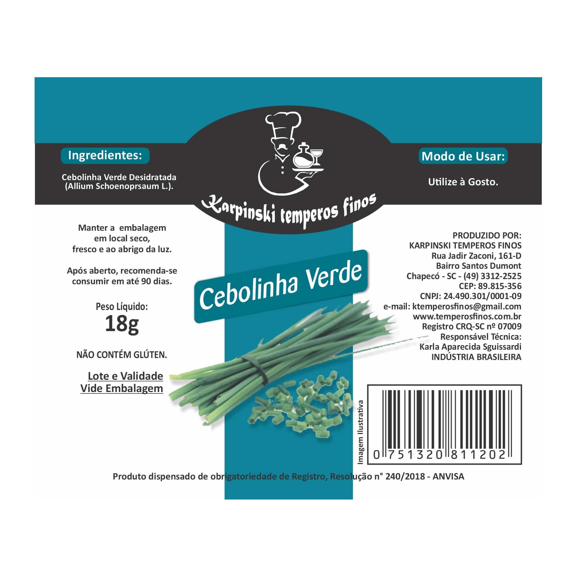 Cebolinha Verde Desidratada Karpinski Temperos Finos - foto 2