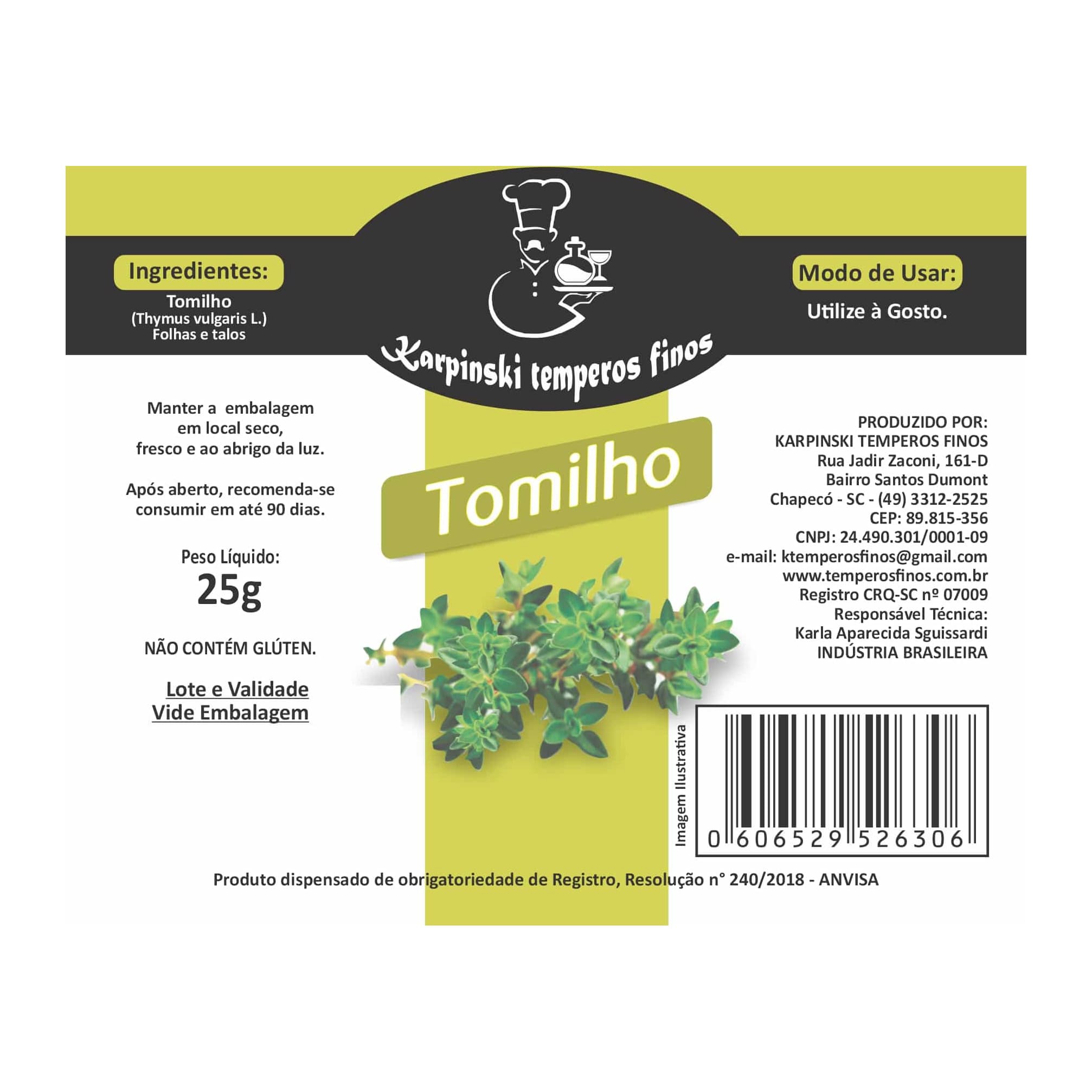 Tomilho Desidratado Karpinski Temperos Finos - foto 2