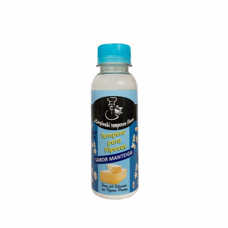 Tempero para Pipoca Sabor Manteiga Karpinski Temperos Finos, frasco de 100 g