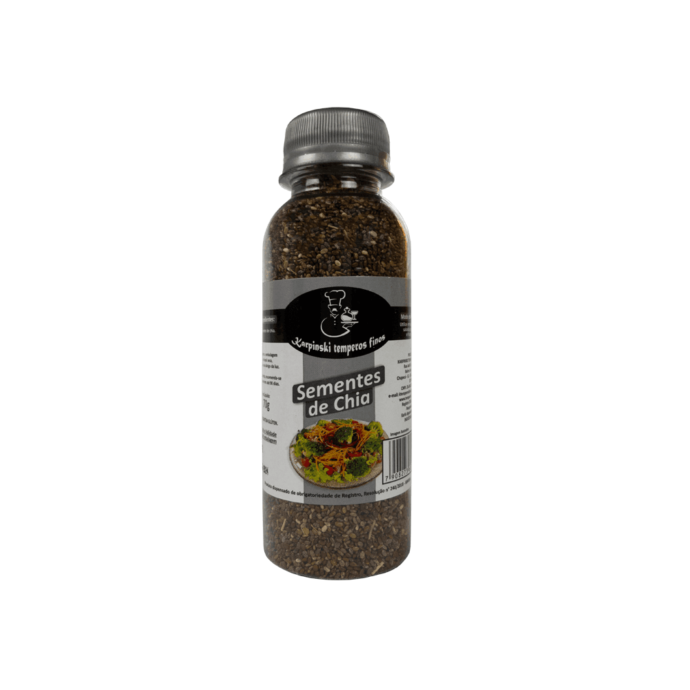 Sementes de Chia Karpinski Temperos Finos, embalagem de 50g