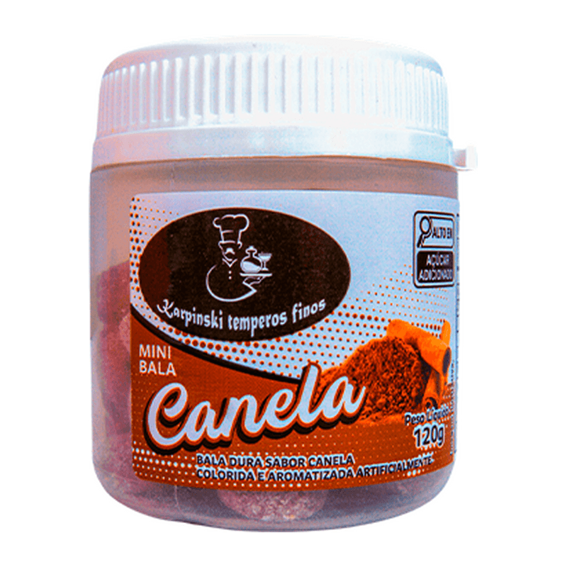 Bala de Canela Karpinski Temperos Finos, embalagem de 135g