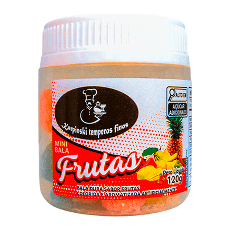 Bala de Frutas Sortidas Karpinski Temperos Finos, embalagem de 135g