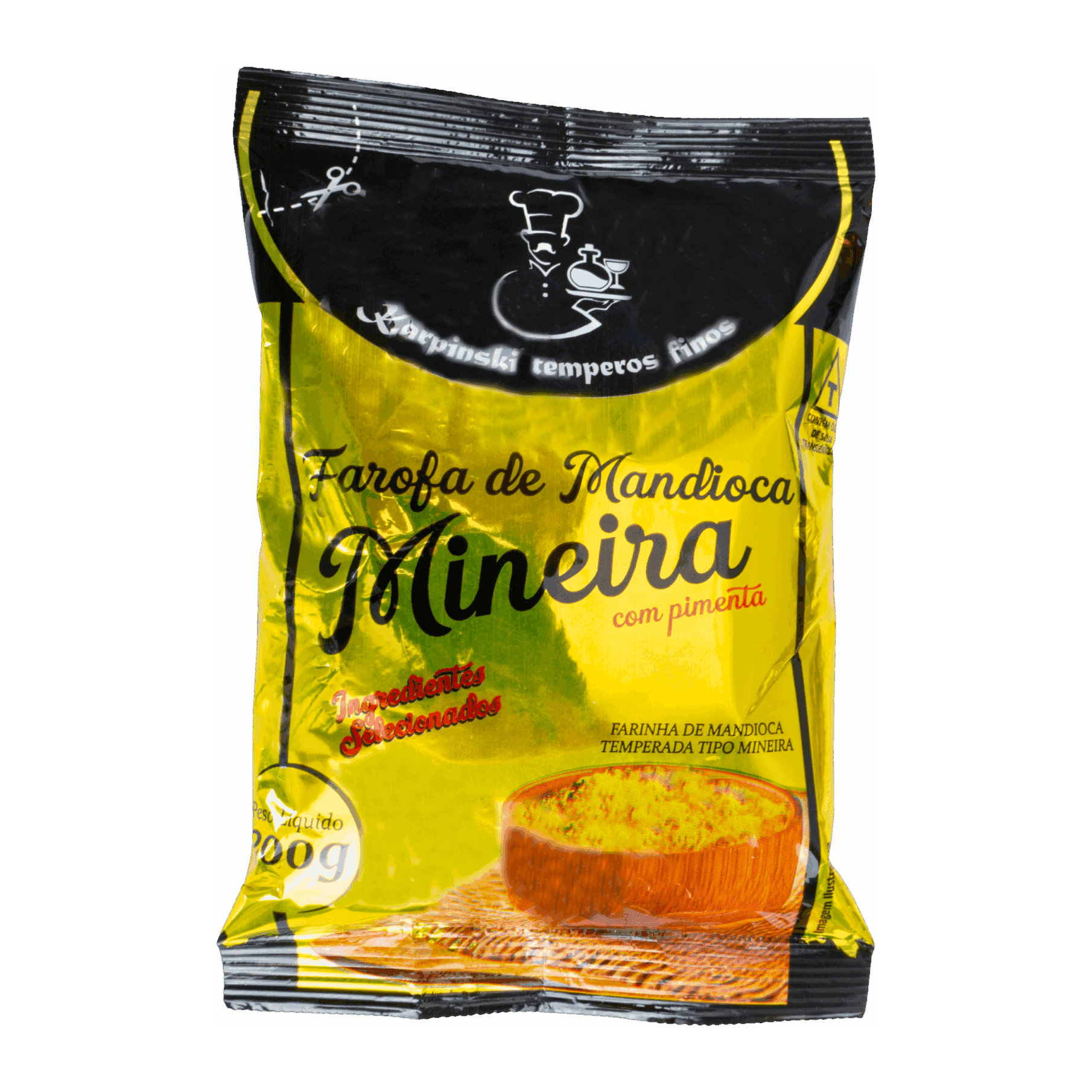 Farofa de Mandioca Mineira Temperada Karpinski Temperos Finos, embalagem de 20 g