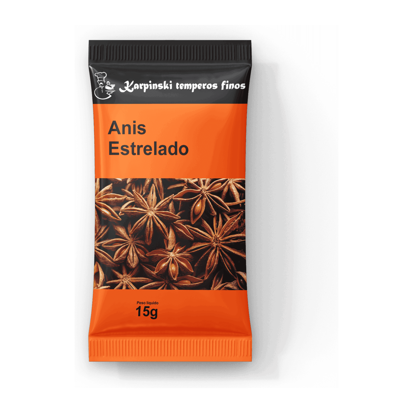 Anis Estrelado Karpinski Temperos Finos, sachê de 15 g