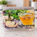 Kit Chá Detox com 7 Especiarias Karpinski — detalhe da embalagem e do rótulo