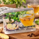 Kit Chá Detox com 7 Especiarias Karpinski — no preparo com chá preparado em xícara