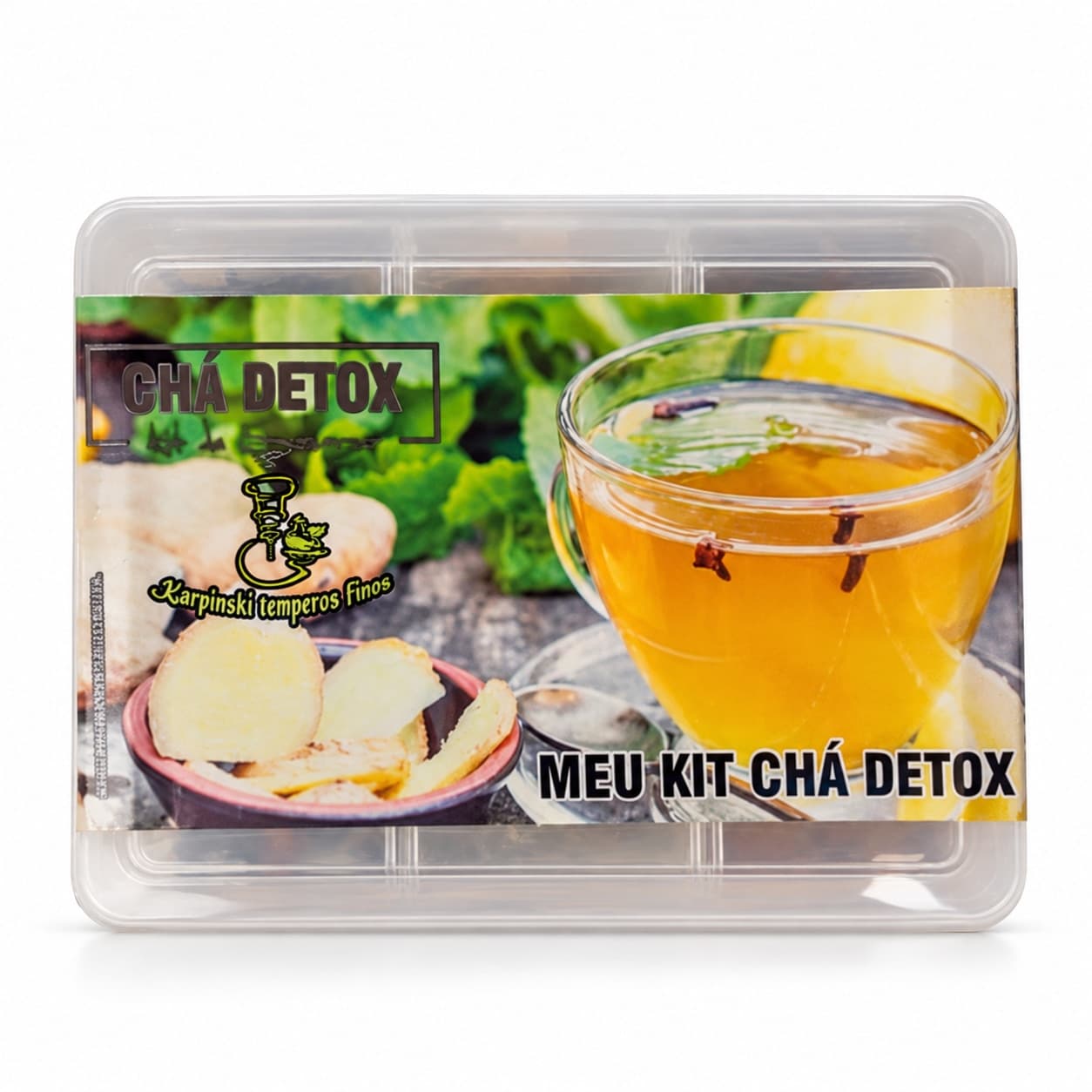 Kit Chá Detox com 7 Especiarias Karpinski — embalagem em fundo branco