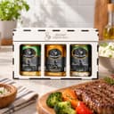 Kit Harmonia do Churrasco Karpinski — ao lado de refeição com arroz e legumes