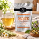 Chá Noite Bom Sonho Karpinski 80 g — ao lado de chá servido em copo