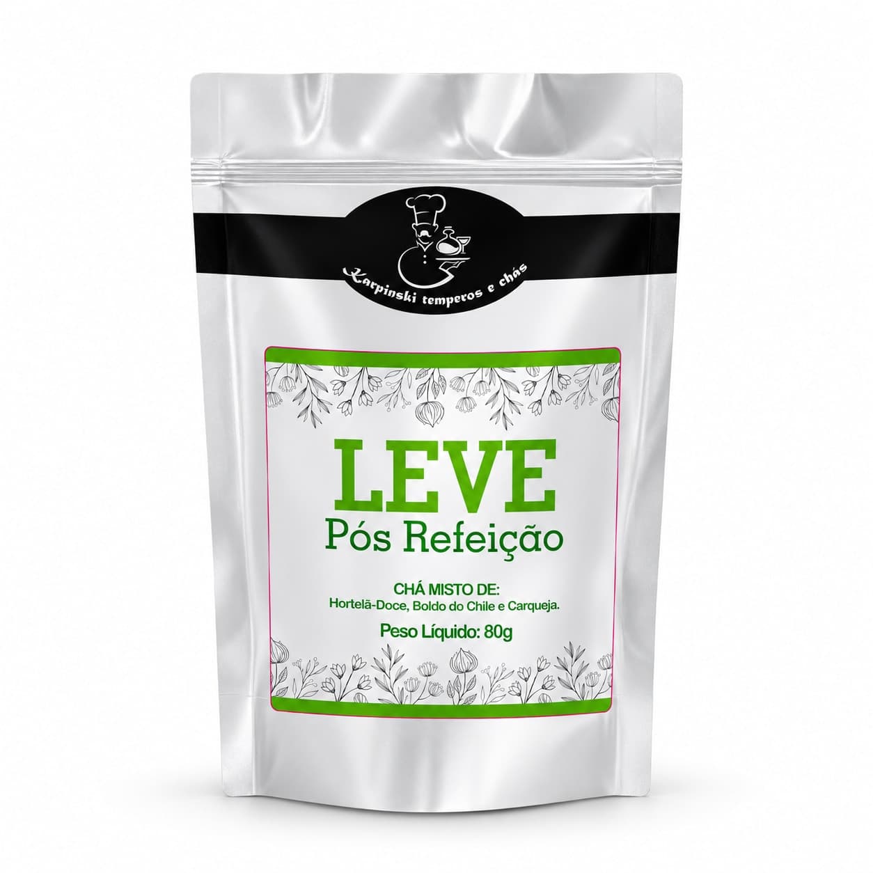 Chá Leve Pós-Refeição Karpinski 80 g — embalagem em fundo branco