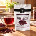 Chá de Hibisco Karpinski 50 g — com chá preparado em xícara