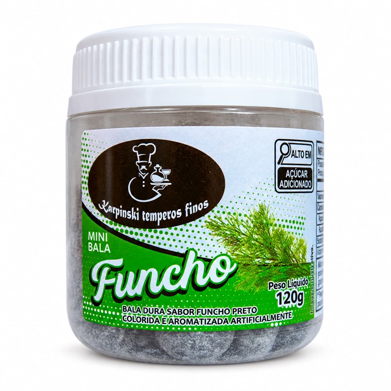 Bala de Funcho Karpinski 120 g — embalagem em fundo branco