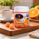 Bala de Laranja Karpinski 120 g — no preparo com café servido em bandeja