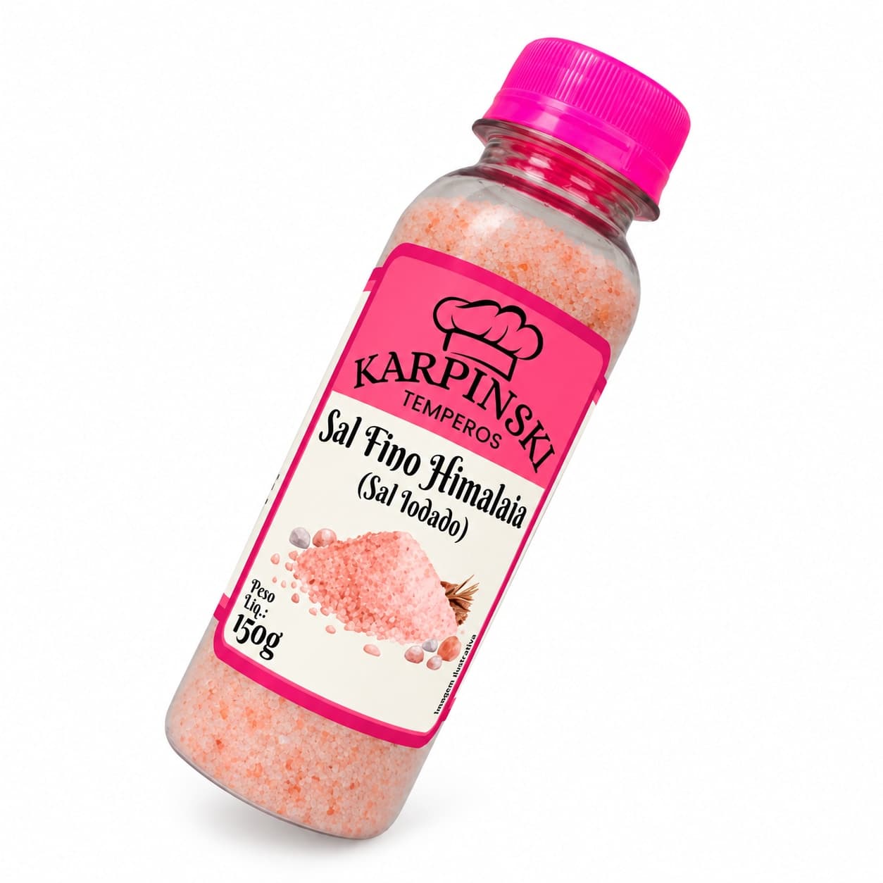 Sal do Himalaia Rosa Iodado Karpinski 150 g — embalagem em fundo branco