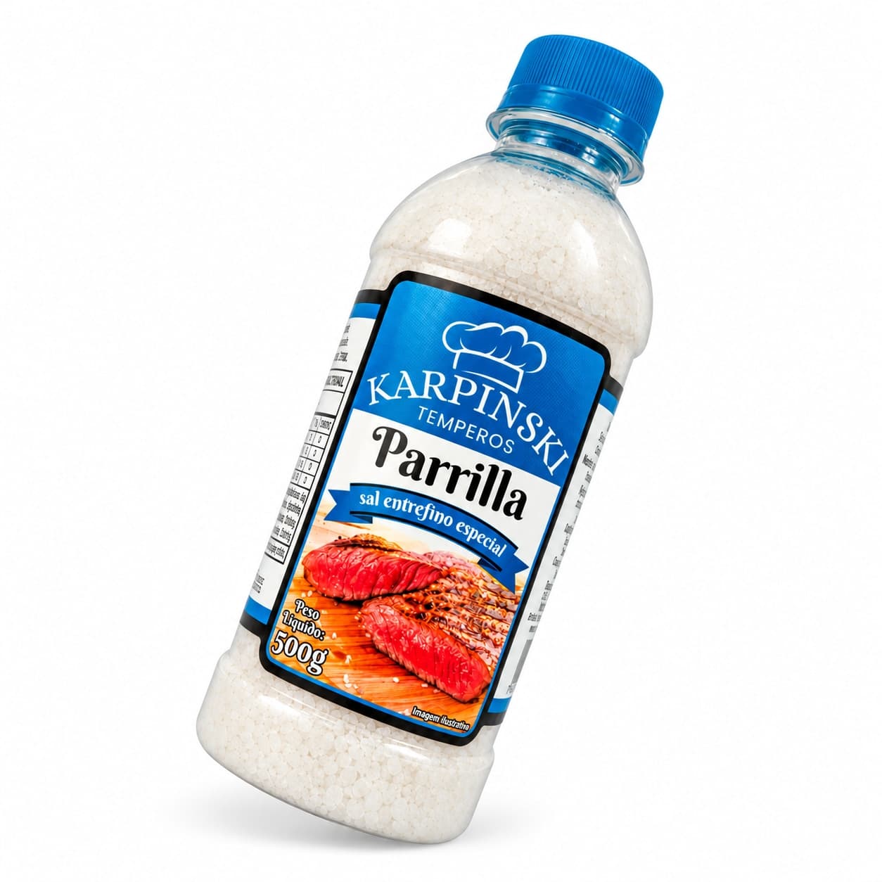 Sal Parrilla Entrefino Especial Karpinski 500 g — embalagem em fundo branco