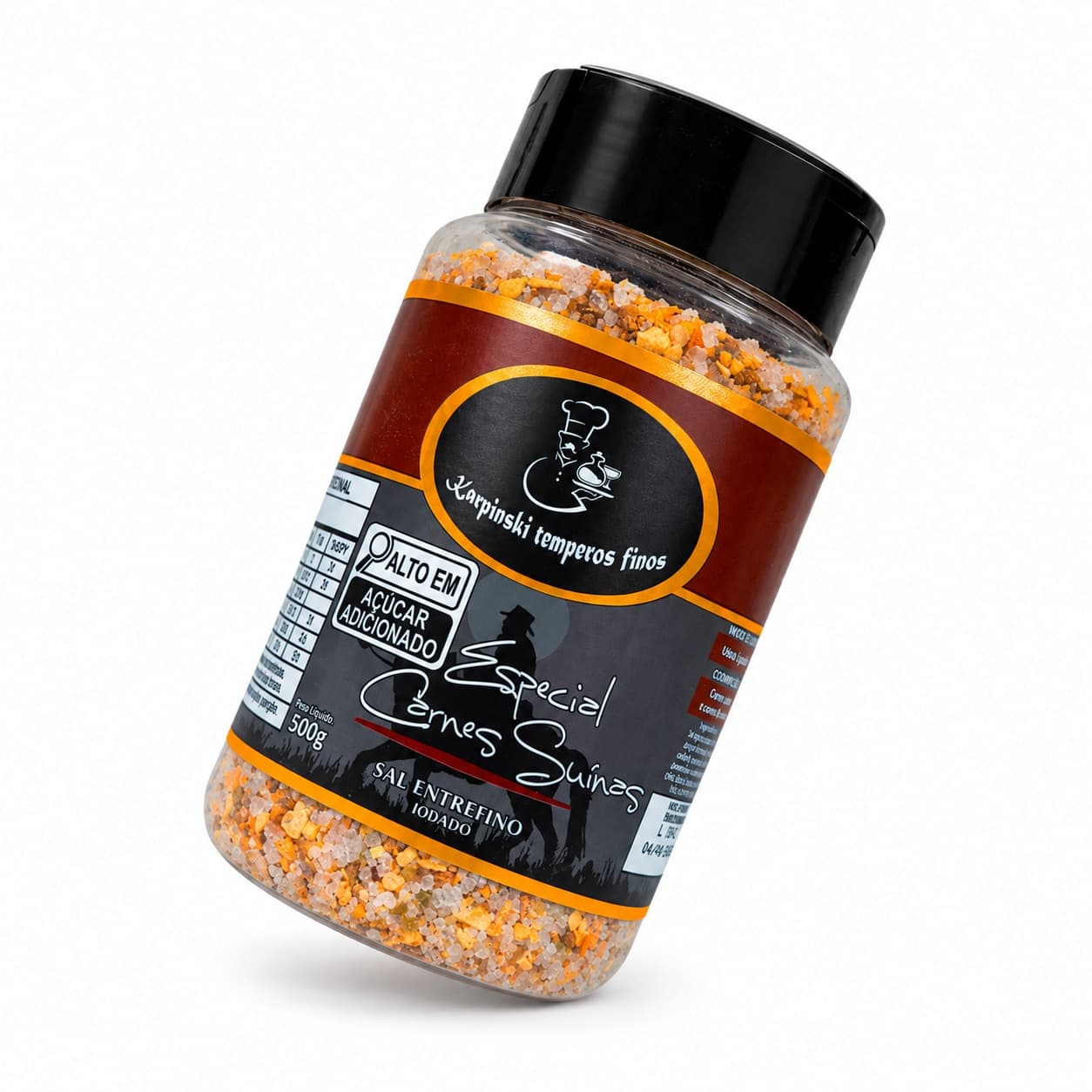 Sal Parrilla para Carnes Suínas Karpinski 500 g — embalagem em fundo branco