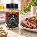 Sal Grosso com Chimichurri Karpinski 500 g — ao lado de carne grelhada
