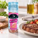 Sal Himalaia Moedor Karpinski 90 g — ao lado de carne grelhada