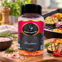 Sal Grosso Rosa do Himalaia em Pote Karpinski 500 g — no preparo com legumes grelhados