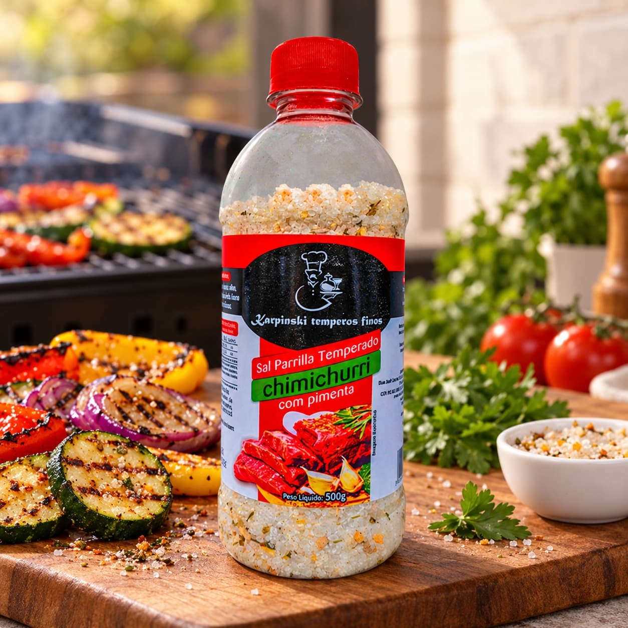 Sal Parrilla Chimichurri com Pimenta Karpinski 500 g — no preparo com legumes grelhados