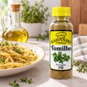 Tomilho Desidratado Karpinski 25 g — ao lado de massa com azeite