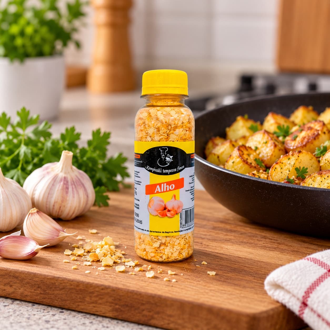 Alho Desidratado Karpinski — no preparo com batatas salteadas
