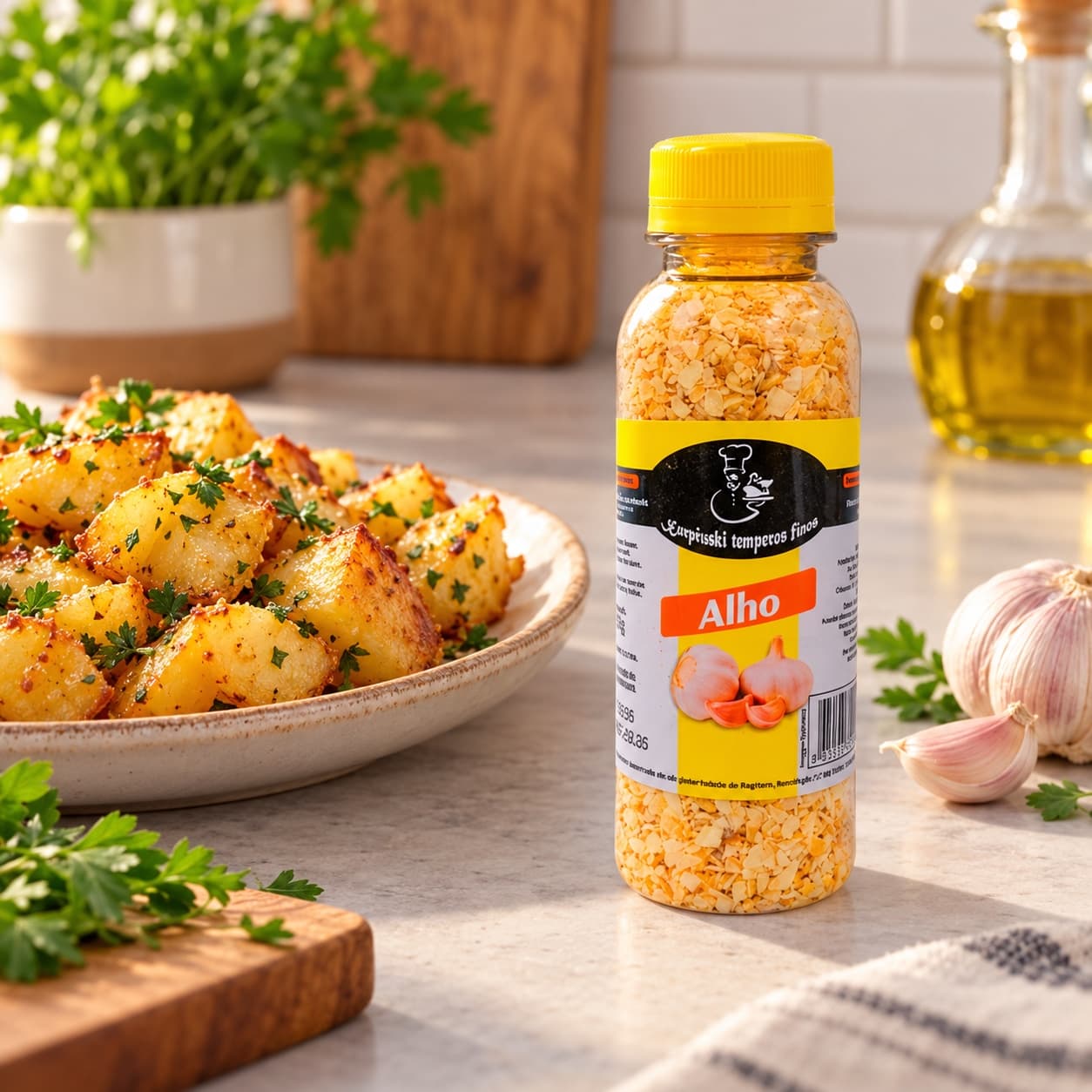Alho Desidratado Karpinski — com batatas salteadas