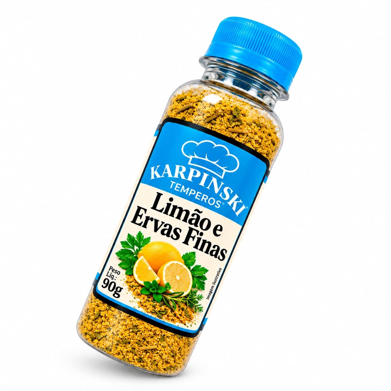 Tempero Limão e Ervas Finas Karpinski 90 g — embalagem em fundo branco