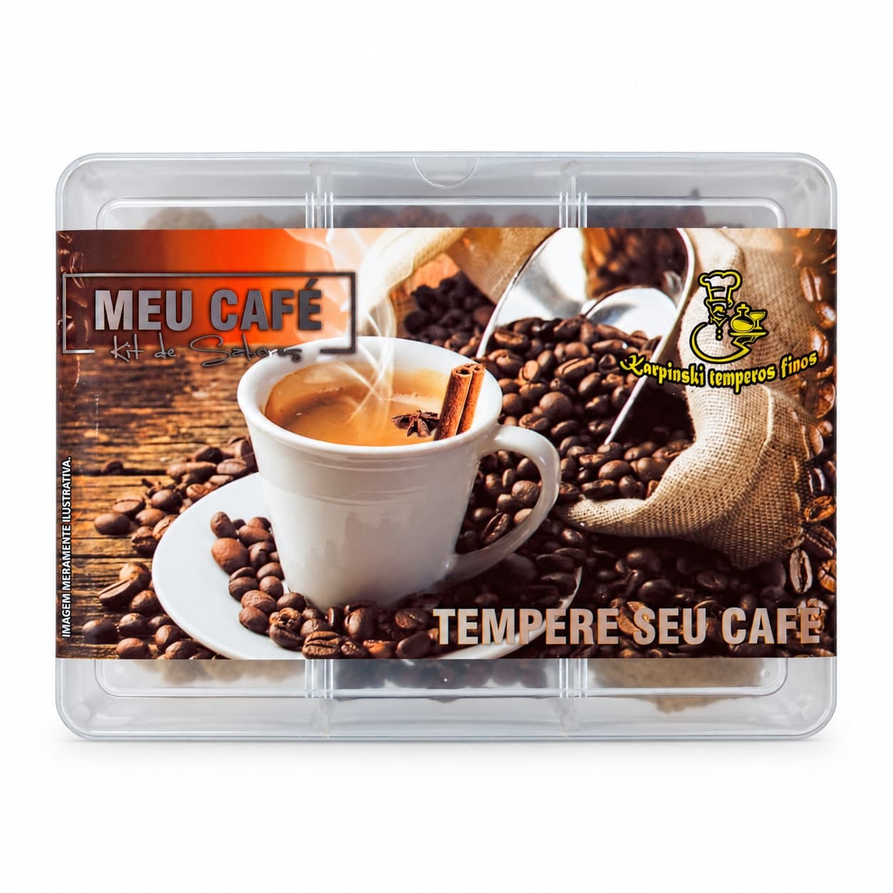 Kit Meu Café com Especiarias Karpinski — embalagem em fundo branco