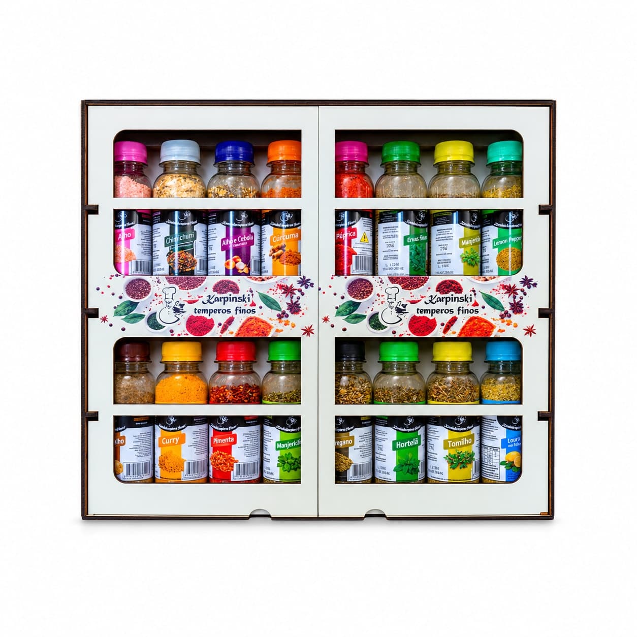 Kit Premium com 16 Temperos Karpinski — embalagem em fundo branco