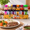 Kit de Temperos Tradicional Cru Karpinski — ao lado de refeição com arroz e legumes