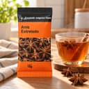 Anis Estrelado em Sachê Karpinski 15 g — ao lado de bebida quente aromática