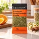 Chá Chimarrão Laranja Camomila e Canela Karpinski 15 g — na bancada da cozinha