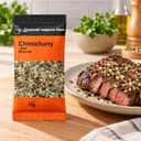 Tempero Chimichurri sem Pimenta em Sachê Karpinski 15 g — ao lado de carne grelhada