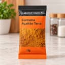 Tempero Cúrcuma (Açafrão da Terra) em Sachê Karpinski 15 g — detalhe da embalagem e do rótulo