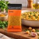 Tempero Curry - Mix de Especiarias em Sachê Karpinski 15 g — no preparo com grão-de-bico ao molho cremoso