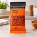 Tempero Páprica Picante em Sachê Karpinski 15 g — detalhe da embalagem e do rótulo