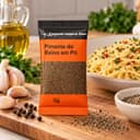 Tempero Pimenta-do-Reino Moída em Sachê Karpinski 15 g — no preparo com espaguete ao alho e óleo