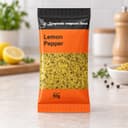 Tempero Lemon Pepper em Sachê Karpinski 50 g — detalhe da embalagem e do rótulo