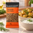 Tempero Semente de Endro (Dill) em Sachê Karpinski 15 g — com molho de iogurte e batatas