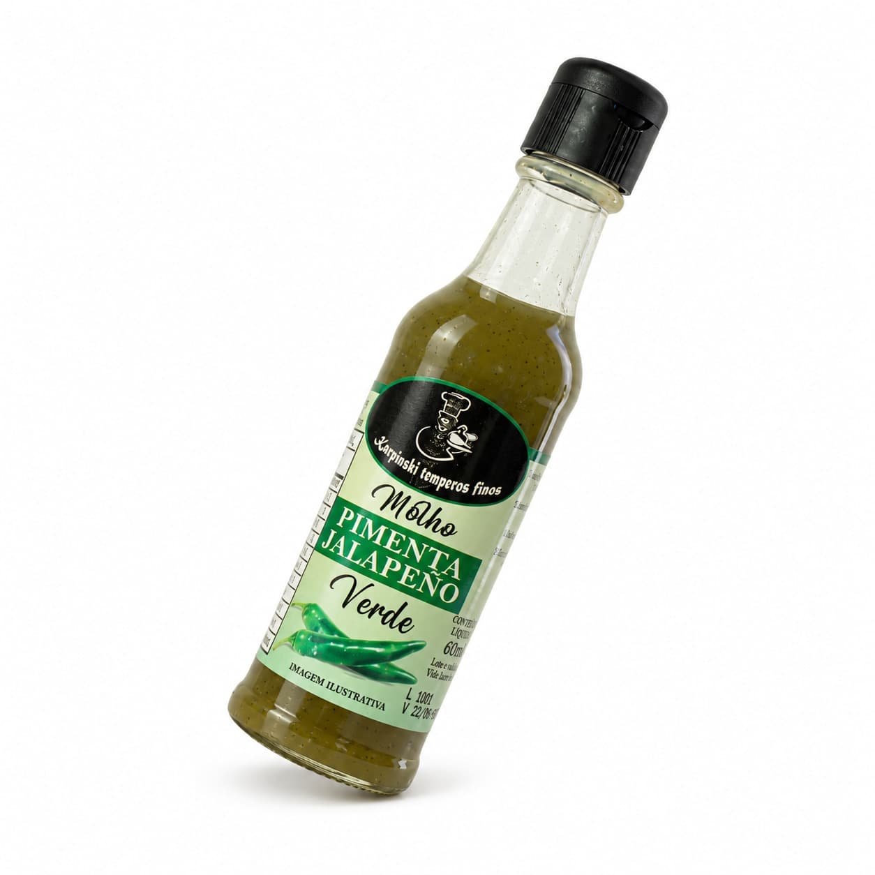 Molho de Pimenta Jalapeño Verde Karpinski 60 ml — embalagem em fundo branco