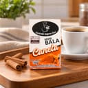 Mini Bala de Canela Display com 12 Karpinski — caixinha de 30 g, no preparo com café servido em bandeja
