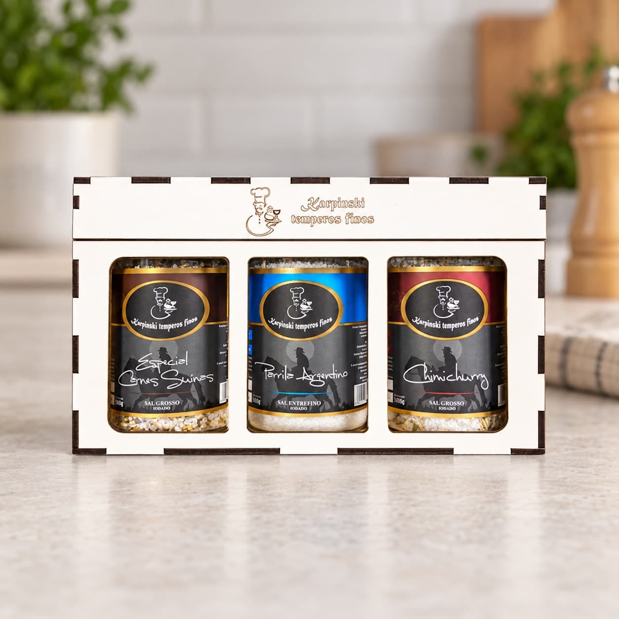 Kit Sabores da Pampa Karpinski — detalhe da embalagem e do rótulo