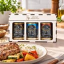 Kit Sabores da Pampa Karpinski — ao lado de refeição com arroz e legumes