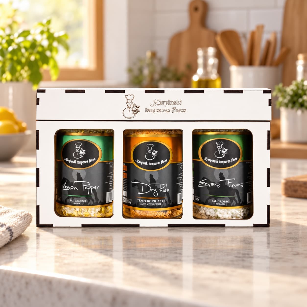 Kit Essência Cítrica Karpinski — na bancada da cozinha