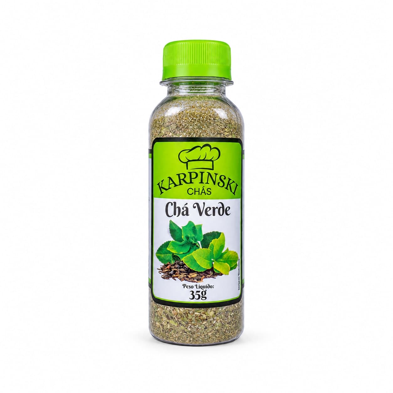 Chá Verde Karpinski 35 g — embalagem em fundo branco