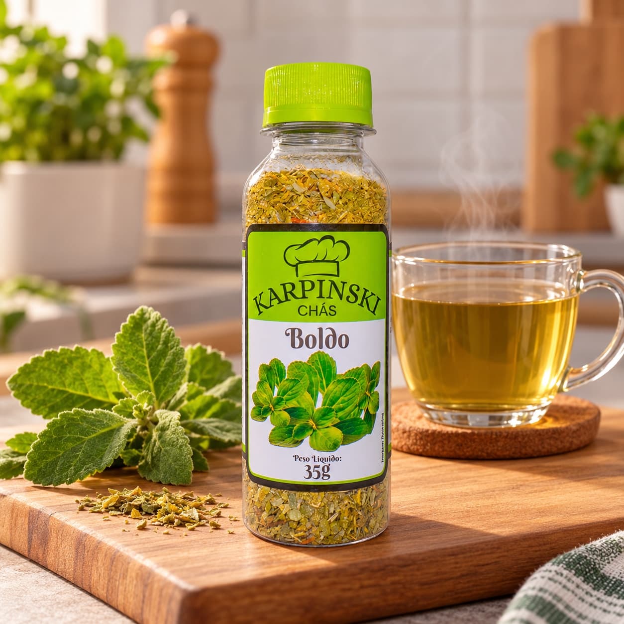 Chá de Boldo Karpinski 35 g — no preparo com chá preparado em xícara