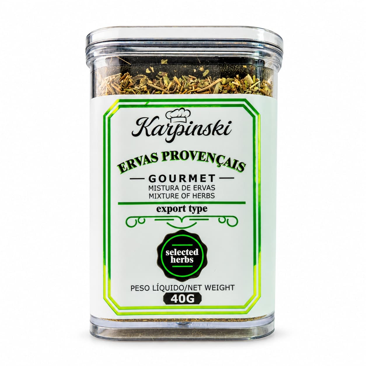 Ervas Provençais Gourmet Karpinski 40 g — embalagem em fundo branco