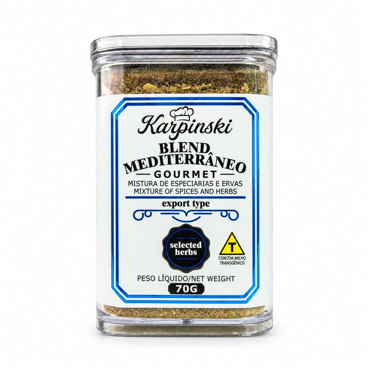 Blend Mediterrâneo Gourmet Karpinski 70 g — embalagem em fundo branco